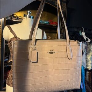 Coach Beige Nina Carryall Tote Bag